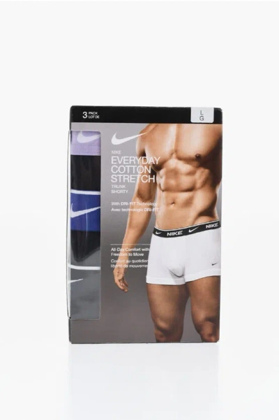 Nike Dri-fit 3 Pairs Boxers Set With Monogram In White