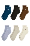 Nike Dri-fit 6-pack Everyday Plus Cushioned Low Socks In Multi