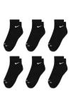 Nike Dri-fit 6-pack Everyday Plus Cushioned Low Socks In Black