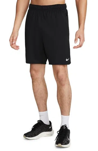 Nike Dri-fit 7-inch Brief Lined Versatile Shorts In Black/iron Grey/white