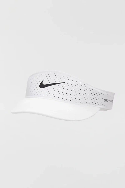 Nike Dri-fit Adv Ace Visor In White, Women's At Urban Outfitters