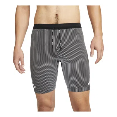 Nike Dri-fit Adv Aeroswift 1/2-length Racing Tights 'grey' In Gray