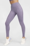 Nike Women's Go Firm-support High-waisted Full-length Leggings With Pockets In Daybreak/ Black