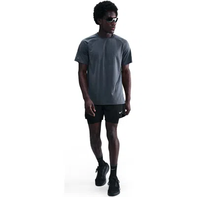 Nike Dri-fit Adv Short-sleeve Running Top In Gray