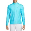 Nike Dri-fit Adv Tour Long Sleeve Golf Shirt In Baltic Blue/black
