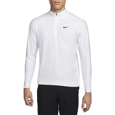 Nike Dri-fit Adv Tour Long Sleeve Golf Shirt In White/black
