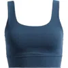 Nike Women's Zenvy Medium-support Padded Longline Sports Bra In Armory Navy/white