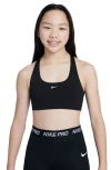 Nike Dri-fit Swoosh High Support Sports Bra In Black/ White