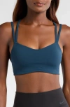 Nike Zenvy Strappy Light-support Padded Sports Bra In Blue