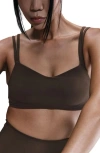 Nike Brown Alate Sports Bra In Baroque Brown/white