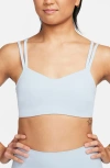 Nike Dri-fit Alate Trace Sports Bra In Blue