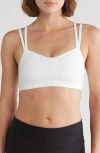 Nike Zenvy Strappy Sports Bra In White/pcg3c