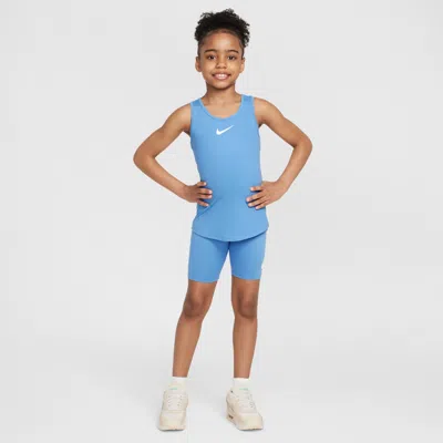 Nike Dri-fit All Day Play Little Kids' 2-piece Bike Shorts Set In Blue