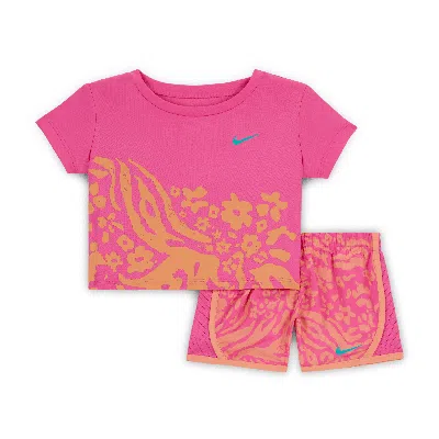 Nike Dri-fit Baby (12-24m) Wild Flower 2-piece Tempo Set In Pink