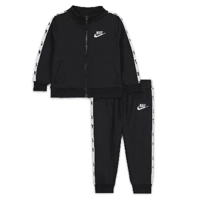 Nike Dri-fit Baby (12-24m) Logo Taping 2-piece Full-zip Set In Black