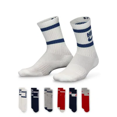 Nike Kids' Dri-fit Baby (12-24m) Retro Crew Socks (6 Pairs) In Gray
