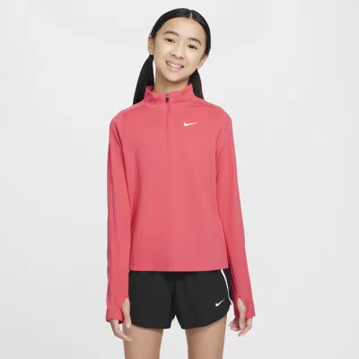 Nike Kids' Women's Girls' Dri-fit Long-sleeve 1/4-zip Top In Pink