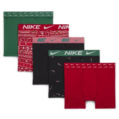 NIKE DRI-FIT BIG KIDS' HOLIDAY POLY BOXER BRIEFS (5-PACK),1015733572
