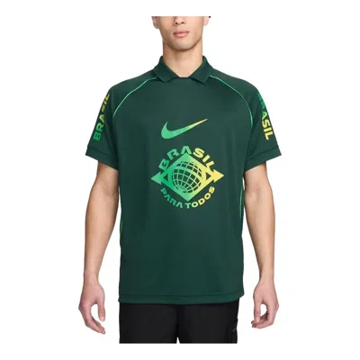 Nike Dri-fit Brazil Football Polo Shirt 'dark Green'