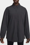 Nike Dri-fit Button-up Shirt In Black/black
