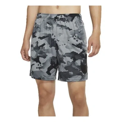 Nike Dri-fit Camouflage Training Shorts Black In Gray