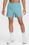 Nike Men's Challenger Dri-fit 5" Brief-lined Running Shorts In Denim Turquoise/ Glacier Blue