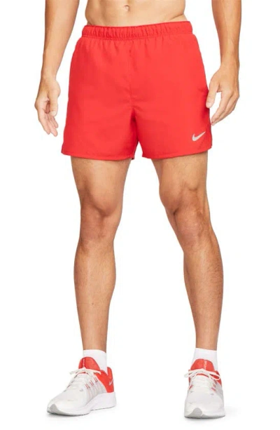 Nike Dri-fit Challenger 5-inch Brief Lined Shorts In Red
