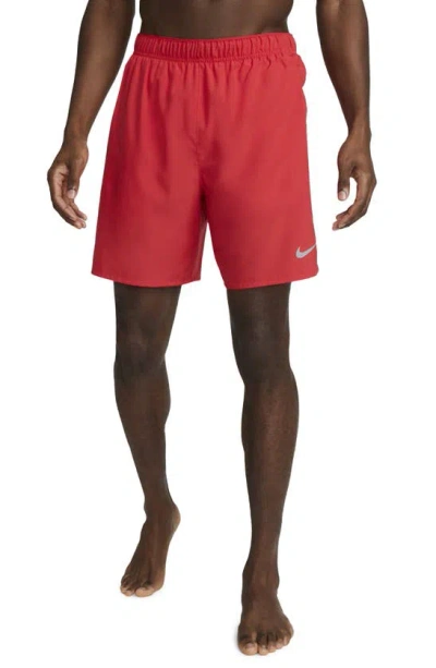 Nike Men's Challenger Dri-fit 7" Brief-lined Running Shorts In Red