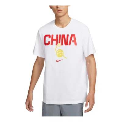 Nike Dri-fit China Team Basketball T-shirt Asia Sizing 'white'