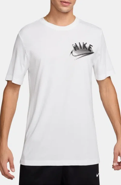 Nike Dri-fit Cotton Blend Fitness T-shirt In White