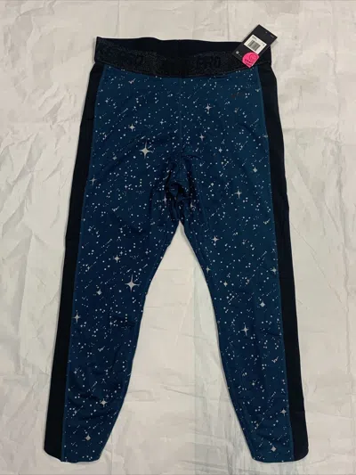 Nike Dri-fit Cq0146-347 Womens Midnight Turquoise Polyester Leggings R74 In Blue