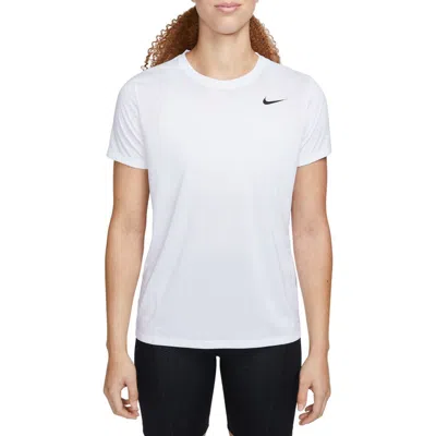 Nike Dri-fit Crewneck T-shirt In 100white/black