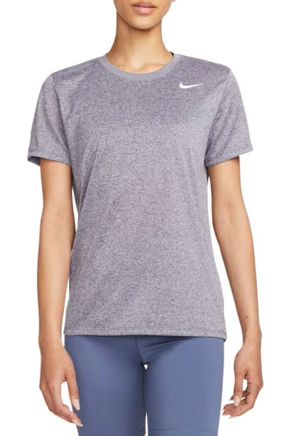 Nike Dri-fit Crewneck T-shirt In Purple Ink/ Pure
