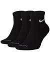 Nike Dri-fit Cushion Quarter Socks 3-pack In Black,(white)
