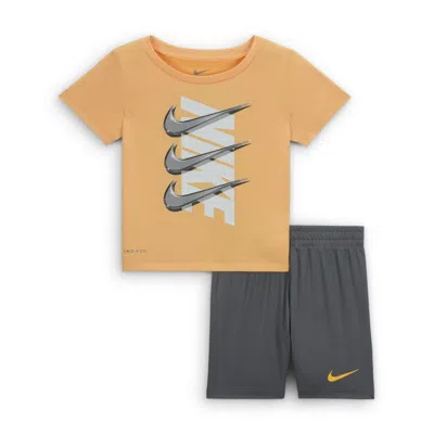 Nike Dri-fit Dropset Baby (12-24m) Shorts Set In Grey