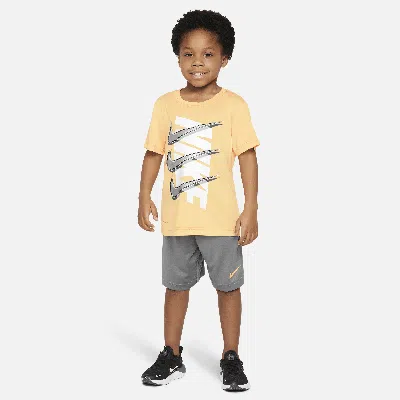 Nike Dri-fit Dropset Little Kids' Shorts Set In Grey