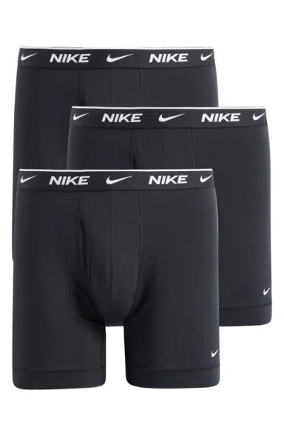Nike Dri-fit Essential Assorted 3-pack Stretch Cotton Boxer Briefs In Black