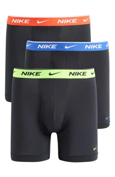 Nike Dri-fit Essential Assorted 3-pack Stretch Cotton Boxer Briefs In Black