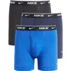 Nike Dri-fit Essential Assorted 3-pack Stretch Cotton Boxer Briefs In Obsidian/game Royal/black