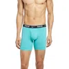 Nike Dri-fit Essential Assorted 3-pack Stretch Cotton Boxer Briefs In Teal/grey Heather/black