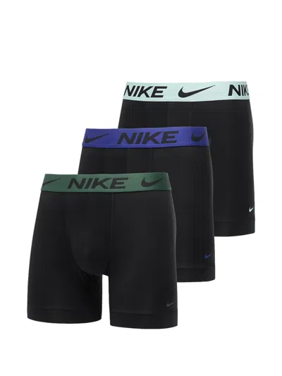 Nike Dri-fit Essential Pack Of Three Logo Boxer Briefs In Black
