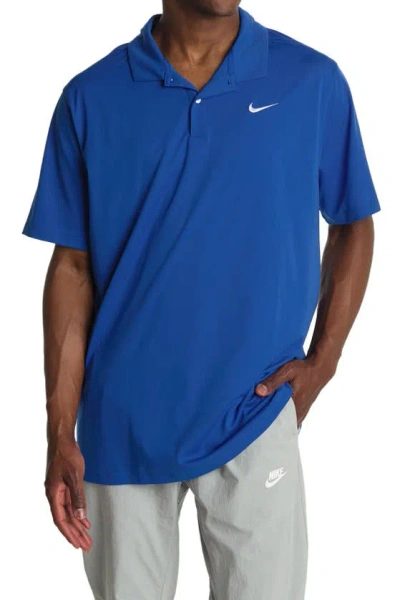 Nike Dri-fit Essential Solid Polo Shirt In Game Royal/white