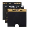 Nike Dri-fit Essentials Big Kids' Printed Boxer Briefs (3-pack) In Black