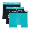 Nike Dri-fit Essentials Big Kids' Printed Boxer Briefs (3-pack) In Green