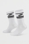 Nike Dri-fit Everyday Crew Sock 3-pack In White/black, Men's At Urban Outfitters In White