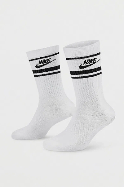 Nike Dri-fit Everyday Crew Sock 3-pack In White/black, Men's At Urban Outfitters