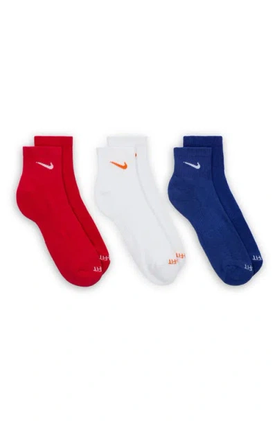 Nike Dri-fit Everyday Plus 3-pack Cushioned Training Ankle Socks In Multi