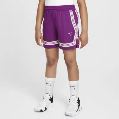 Nike Dri-fit Fly Crossover Big Kids' (girls') Basketball Shorts (extended Size) In Purple