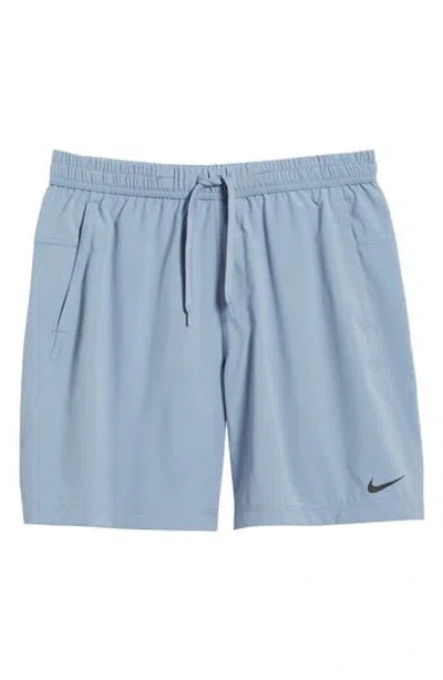 Nike Dri-fit Form Athletic Shorts In Ashen Slate/black