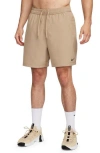 Nike Dri-fit Form Athletic Shorts In Khaki/black